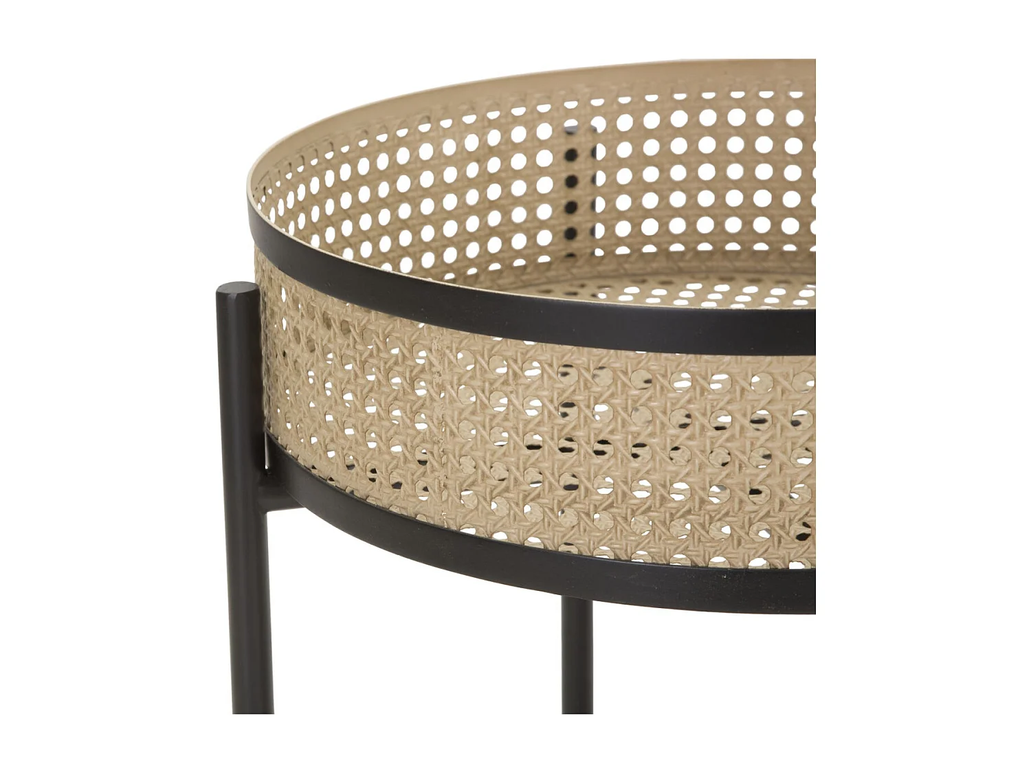 Lot de 2 Tables d'Appoint "Fuji" 50cm Noir & Naturel