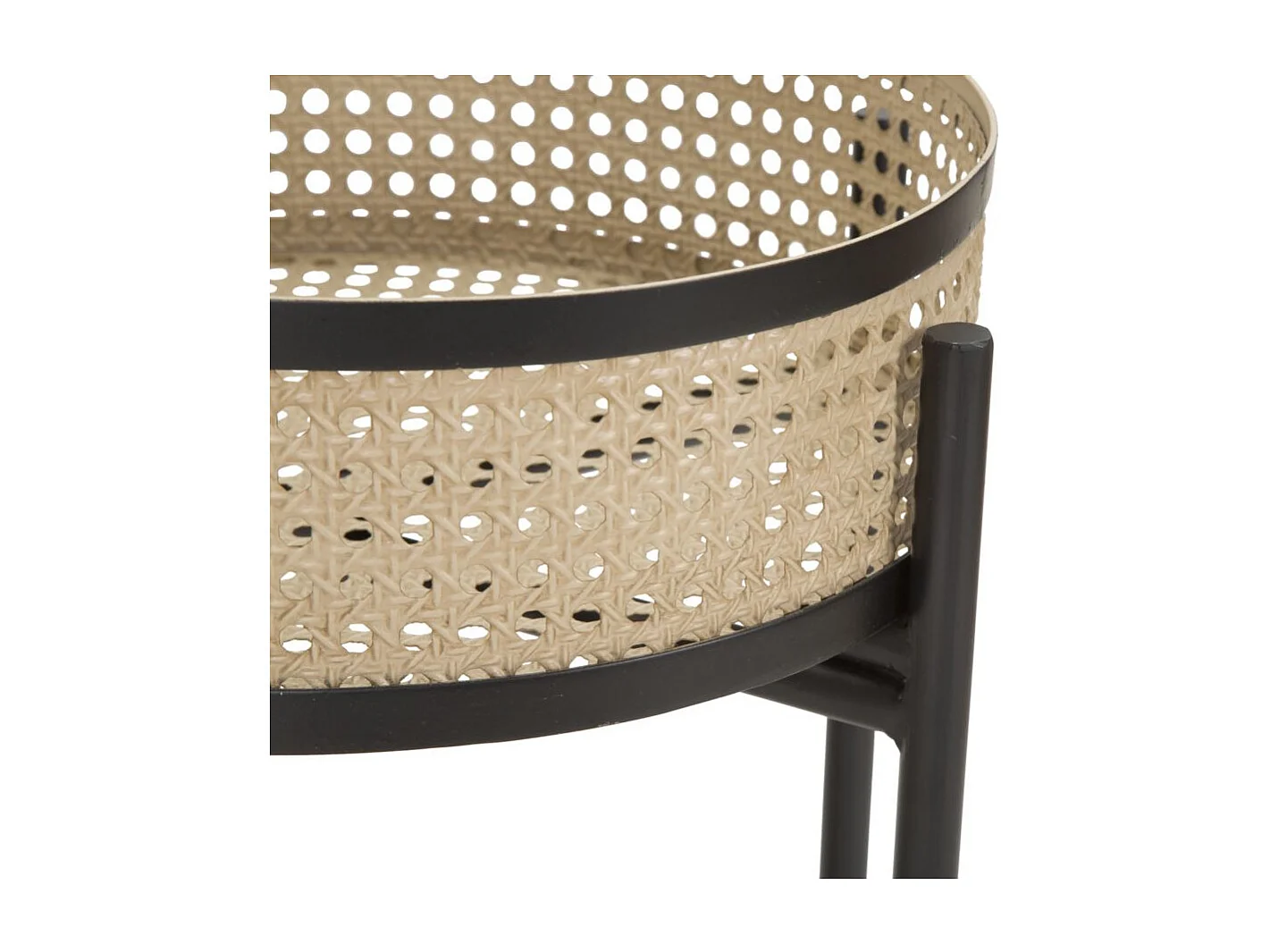 Lot de 2 Tables d'Appoint "Fuji" 50cm Noir & Naturel