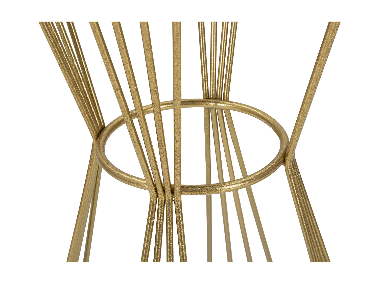 Tavolo rotondo in metallo dorato con piano specchio Ø cm 50x100