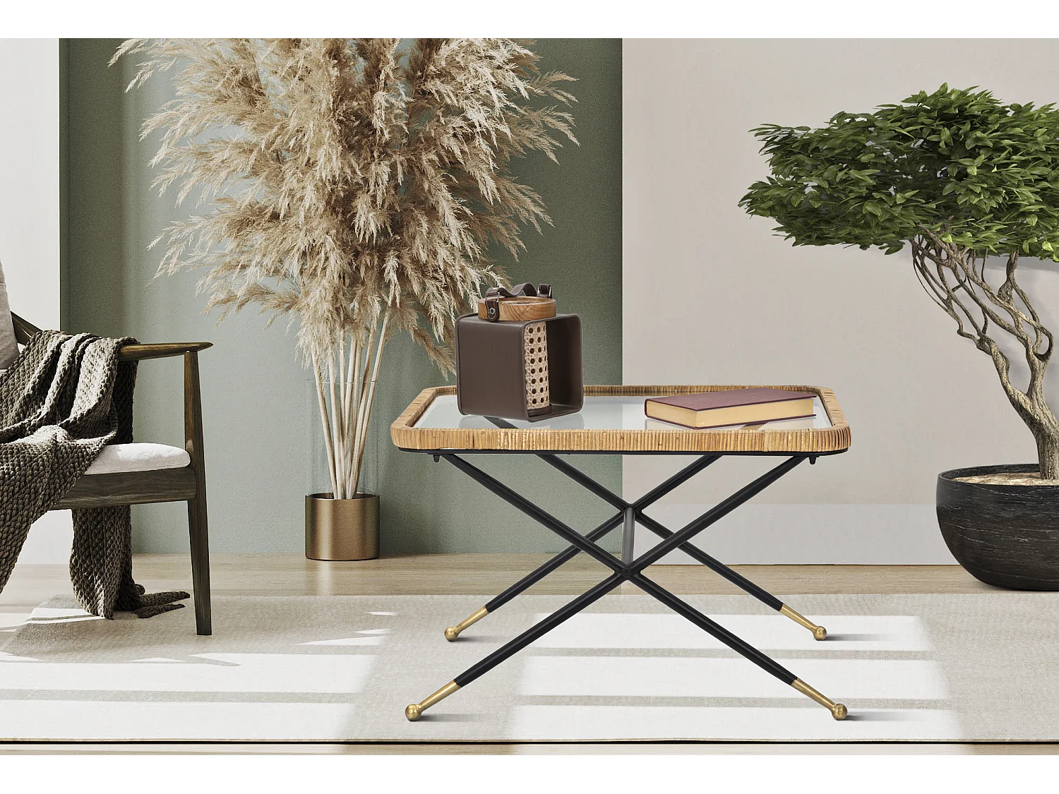 Table Basse Design "St Barth" 70cm Multicolore