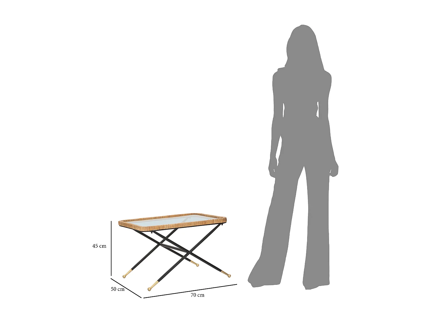 Table Basse Design "St Barth" 70cm Multicolore