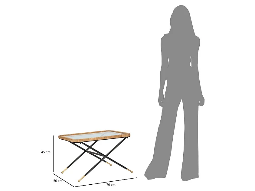 Table Basse Design "St Barth" 70cm Multicolore