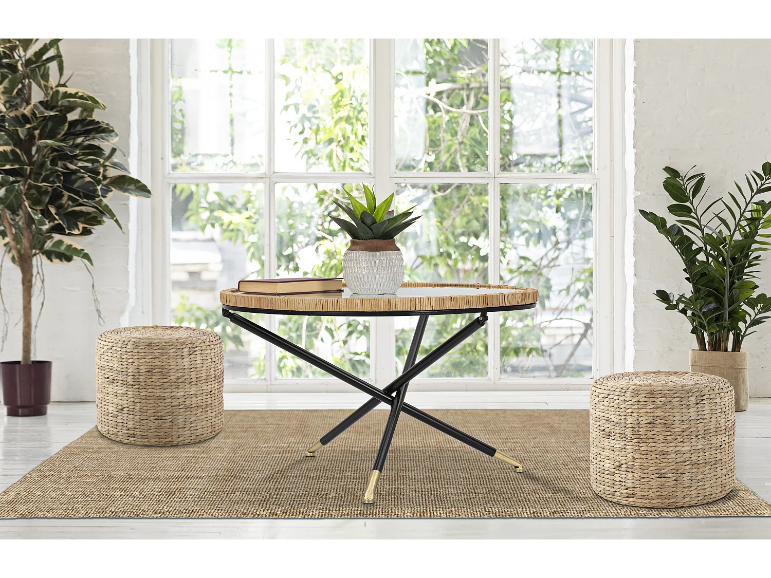 Table Basse Ronde "St Barth" 80cm Multicolore