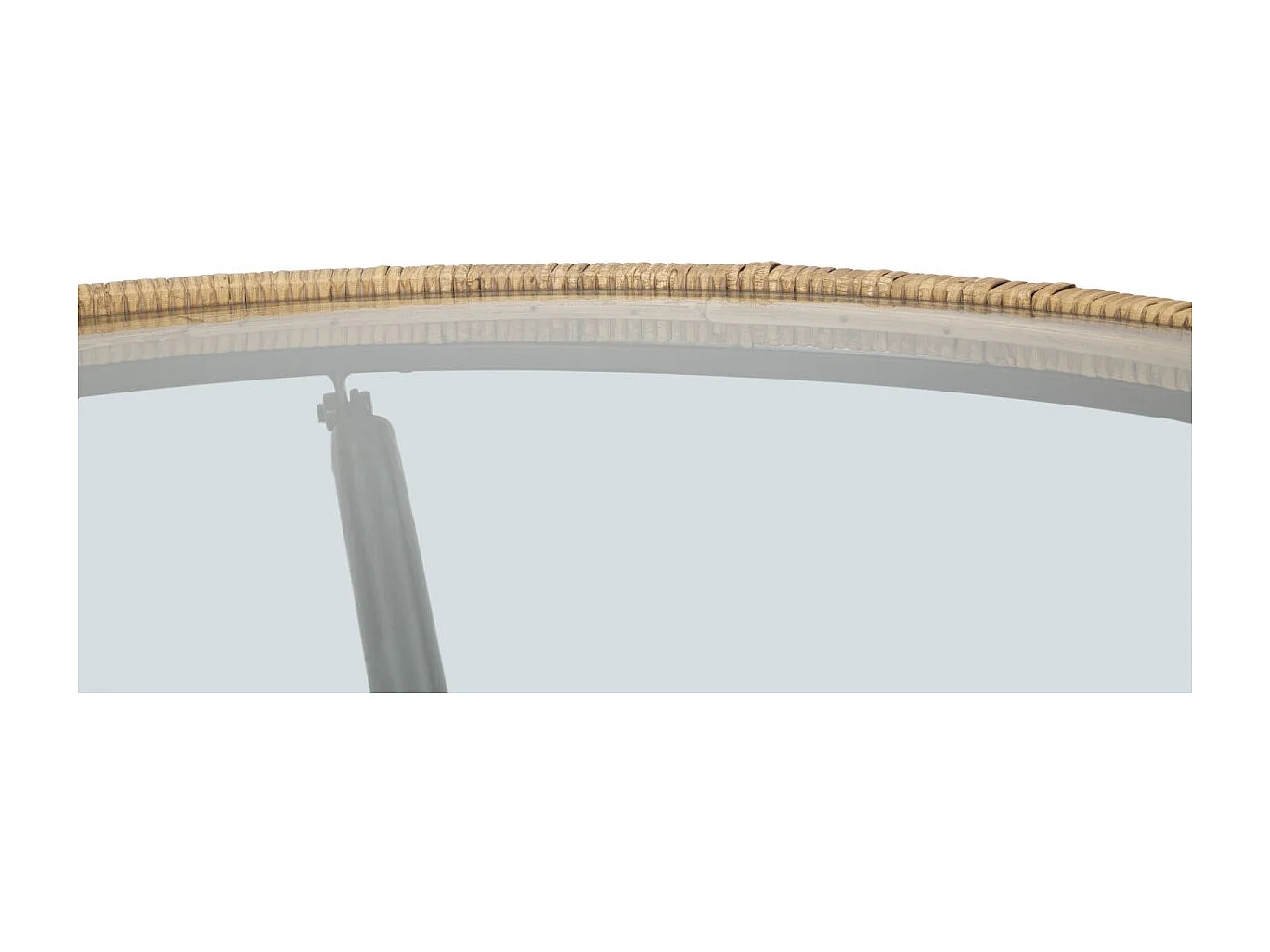 Salontafel in ijzer, hout en zwart en bruin glas Ø cm 80x46,5