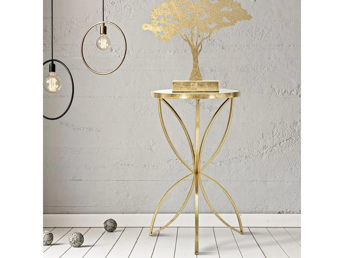 Table d'Appoint Design "Butterfly" 60cm Or