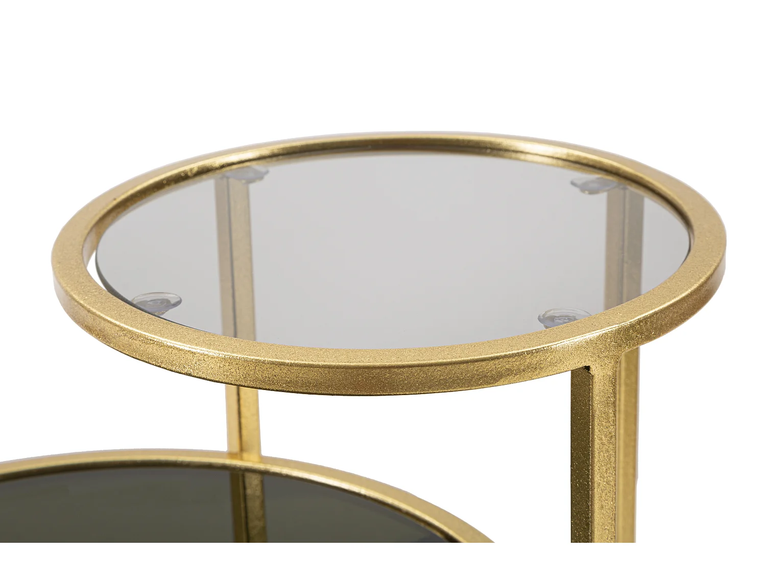 Table d'Appoint Double Plateaux "Level" 60cm Or