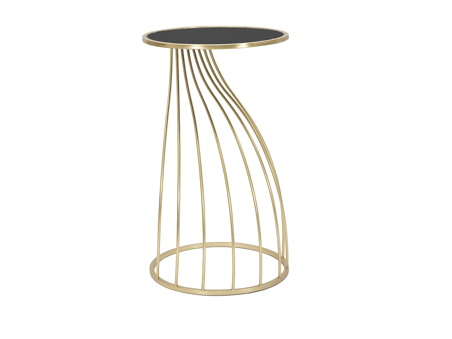 Table d'Appoint Design "Flush" 73cm Noir & Or