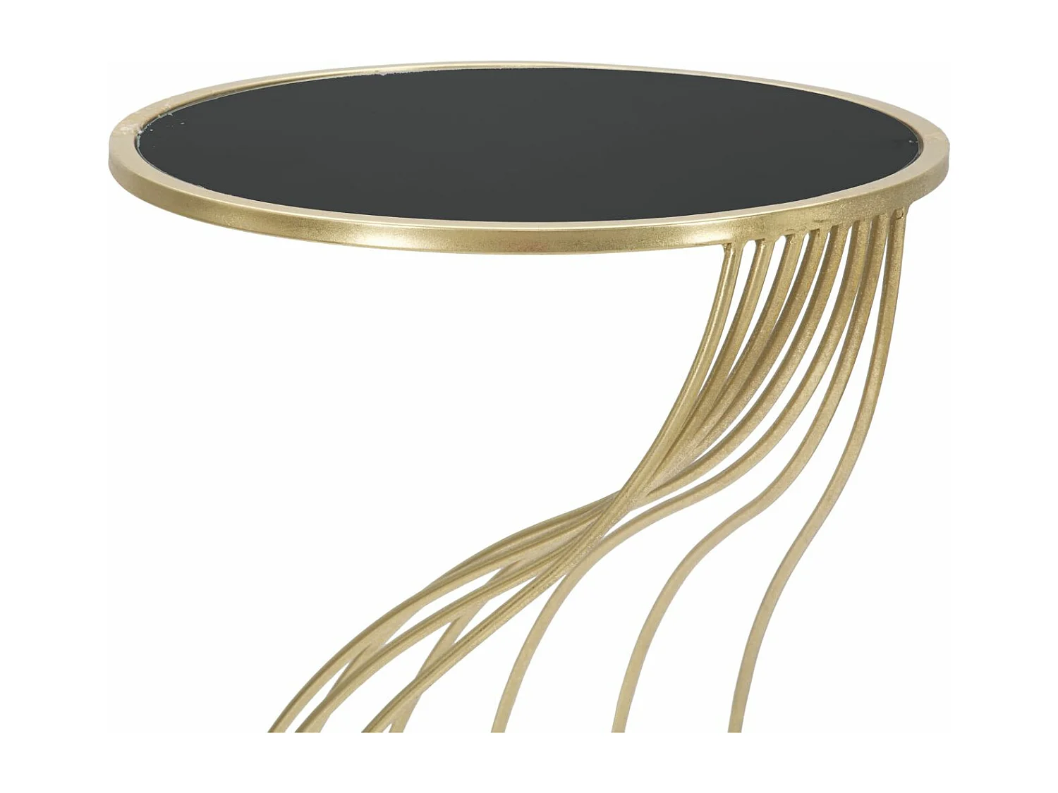 Table d'Appoint Design "Flush" 73cm Noir & Or