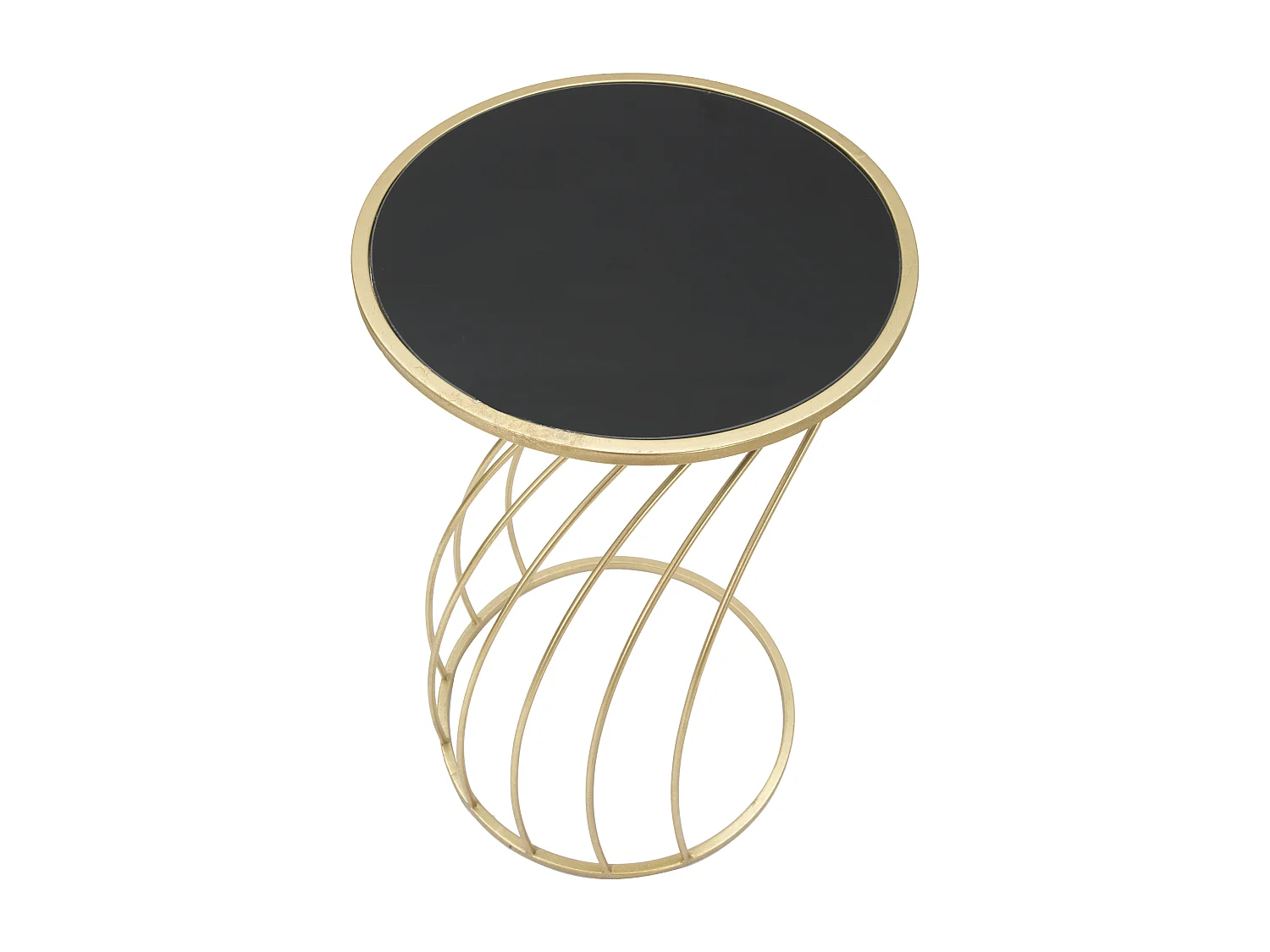 Table d'Appoint Design "Flush" 73cm Noir & Or