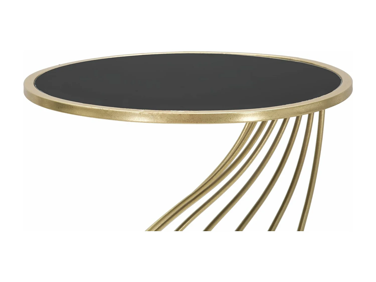Table d'Appoint Design "Flush" 73cm Noir & Or