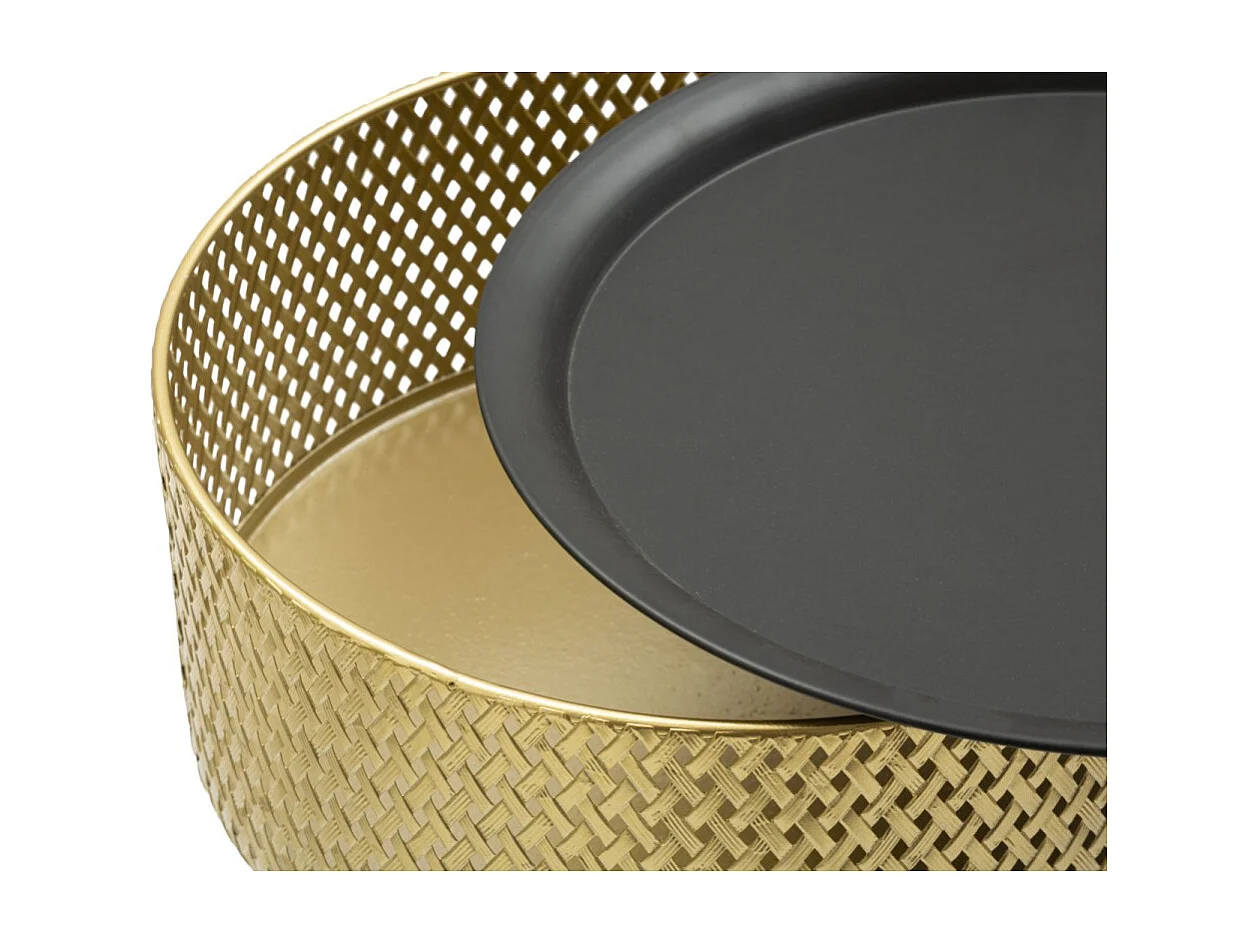 Salontafel van goudkleurig en zwart metaal Ø 40x65 cm