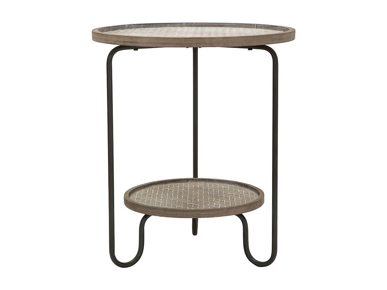 Tavolinetto rotondo in metallo multicolore con ripiano Ø cm 48x54,5