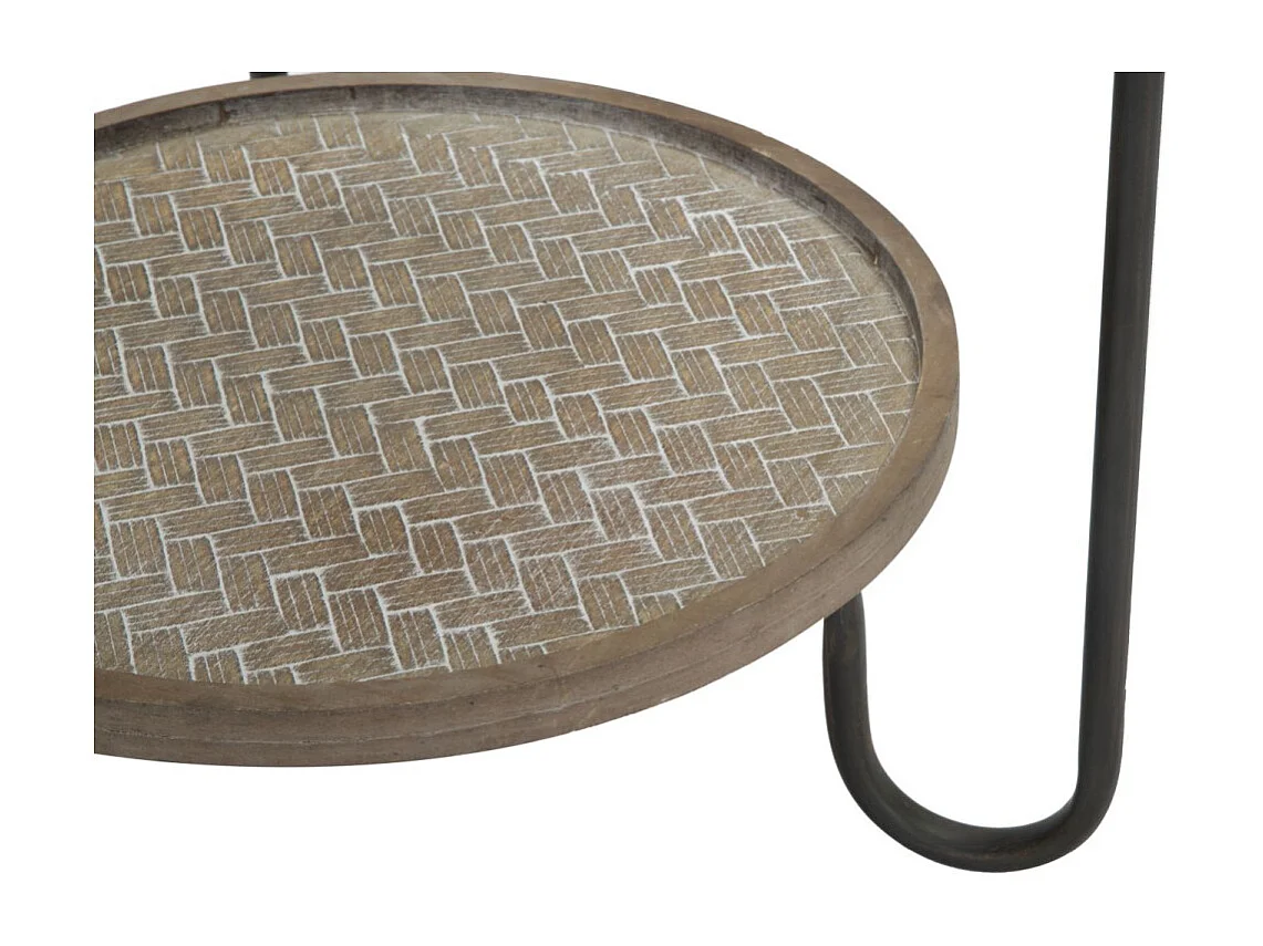 Tavolinetto rotondo in metallo multicolore con ripiano Ø cm 48x54,5