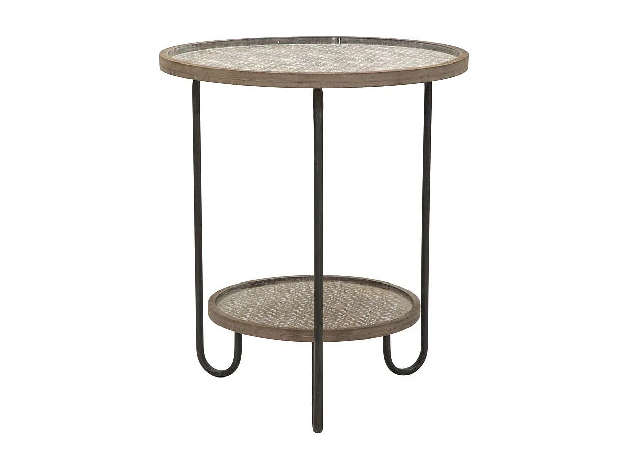 Tavolinetto rotondo in metallo multicolore con ripiano Ø cm 48x54,5