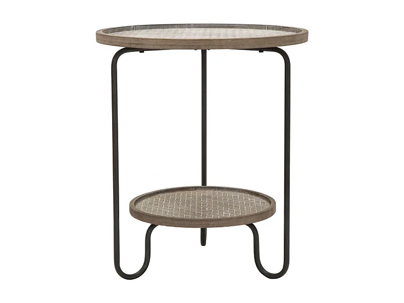 Table d'Appoint avec Étagère "Arex" 54cm Naturel & Noir