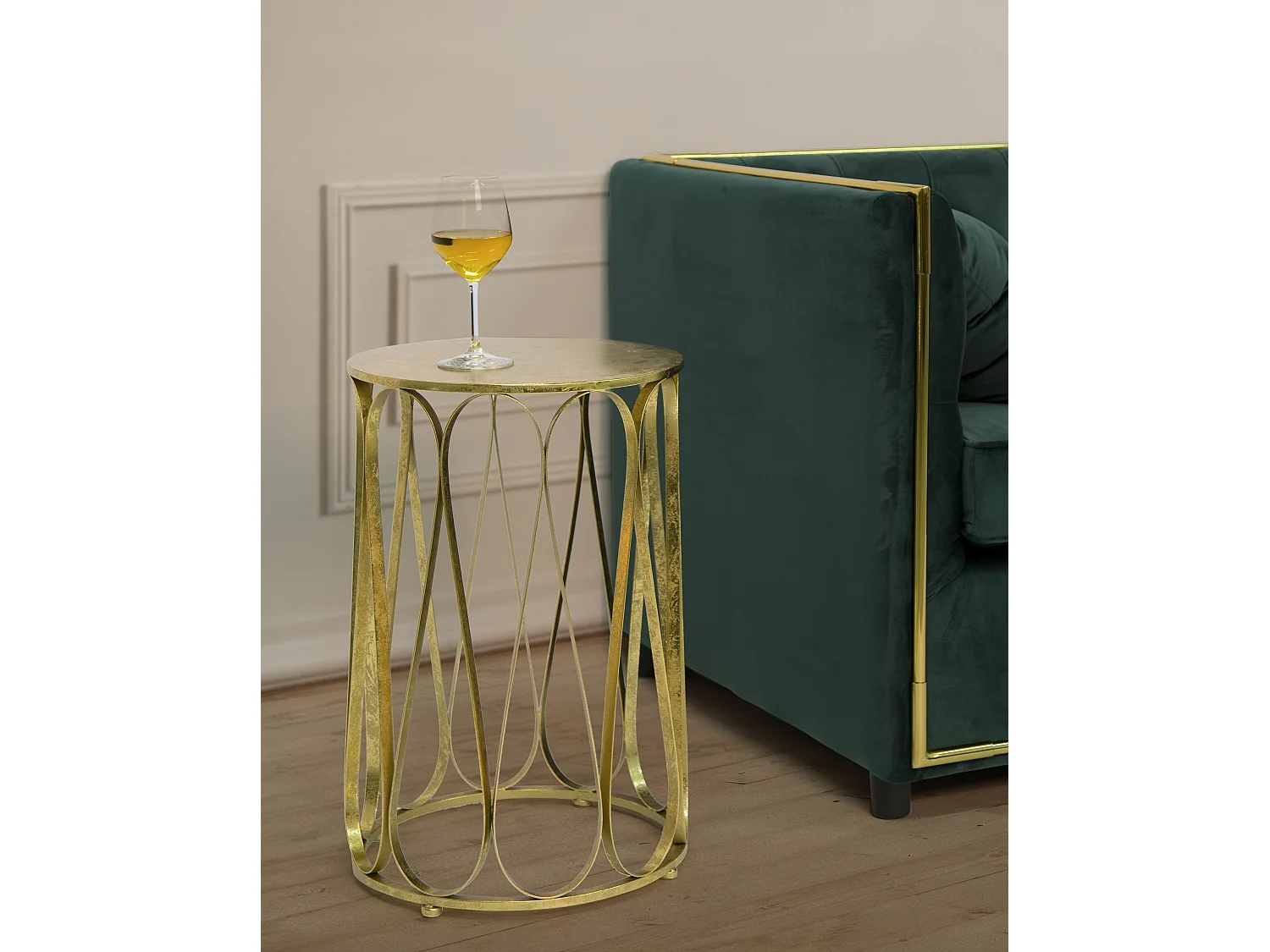 Table d'Appoint Design "Venice" 58cm Or