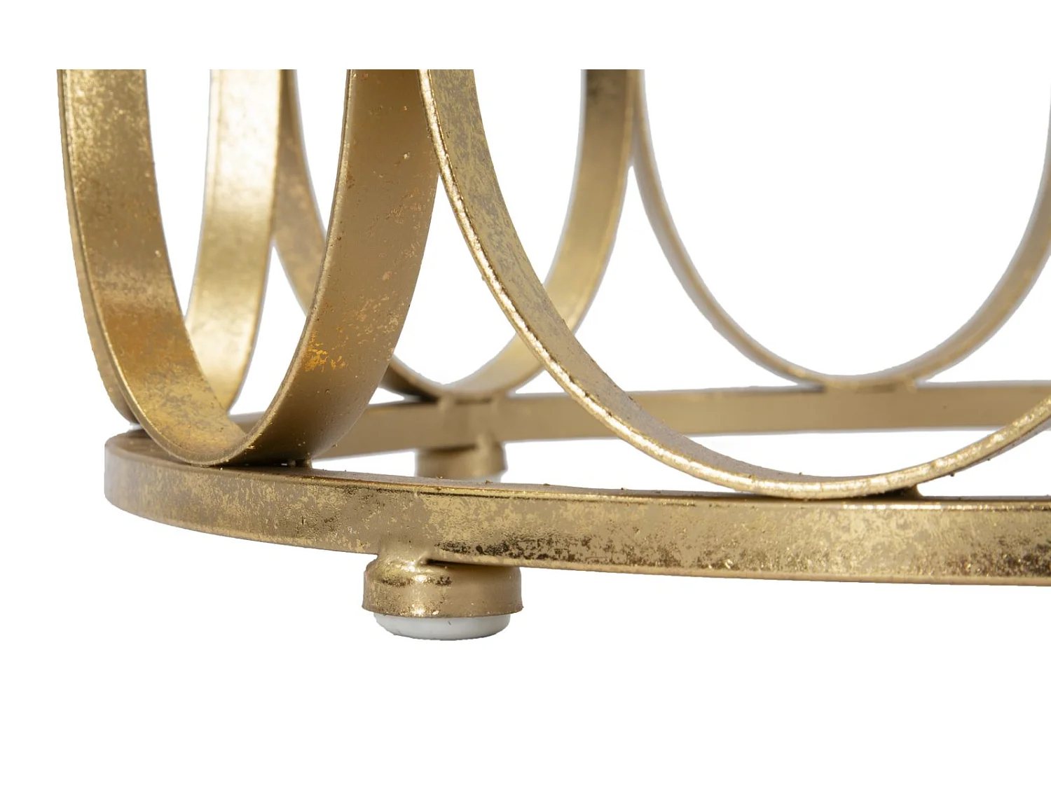 Runder Beistelltisch aus Metall goldfarben mit goldfarbener Platte Ø 37x58 cm