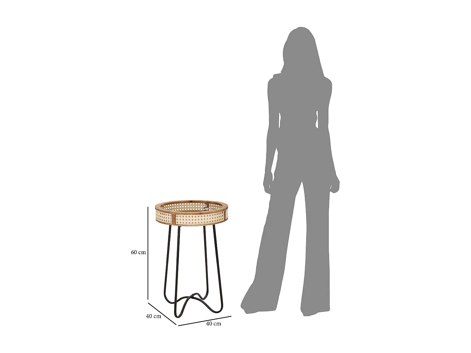 Table d'Appoint Design "Fuji" 60cm Naturel