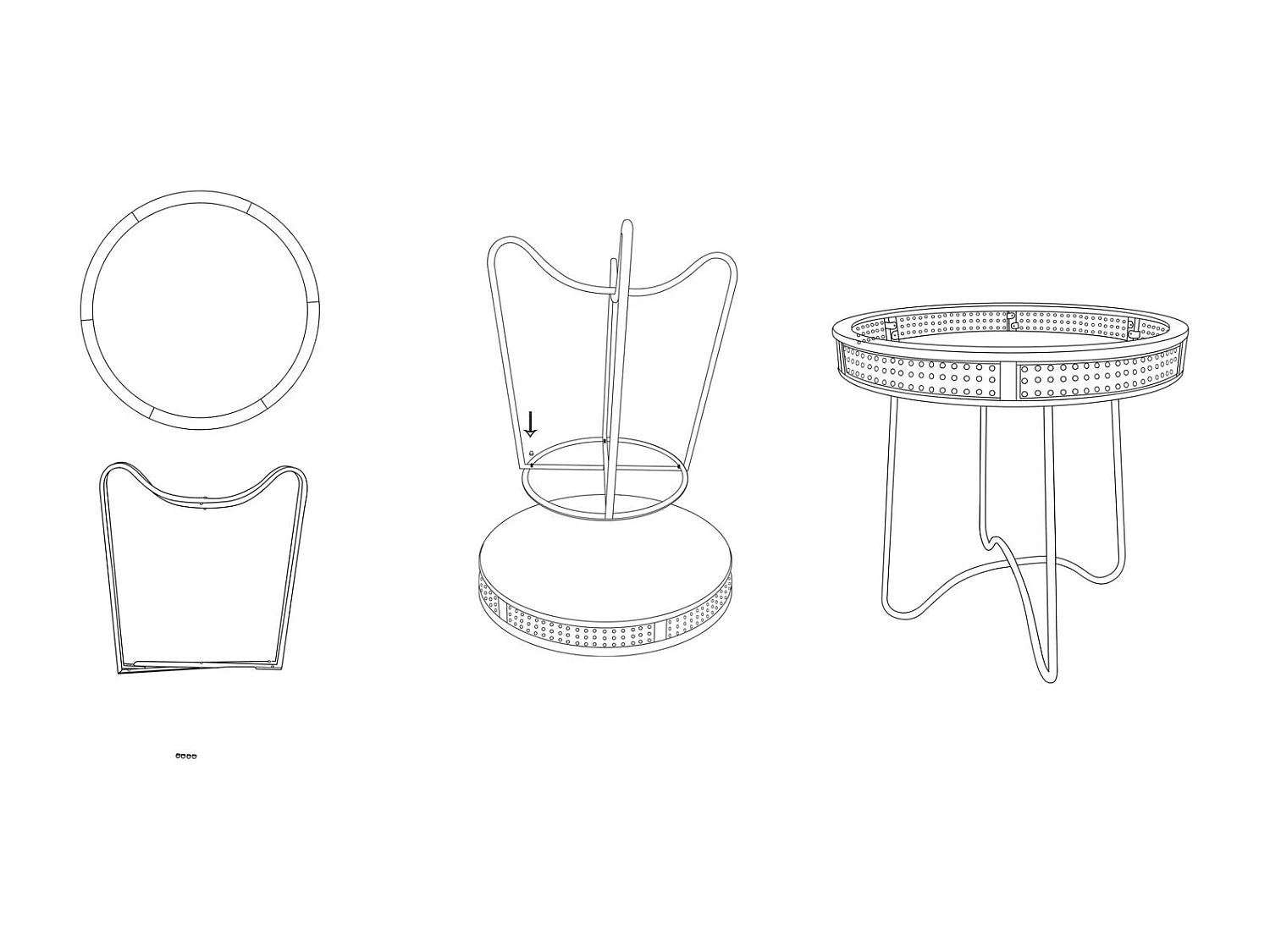 Table d'Appoint Design "Fuji" 60cm Naturel