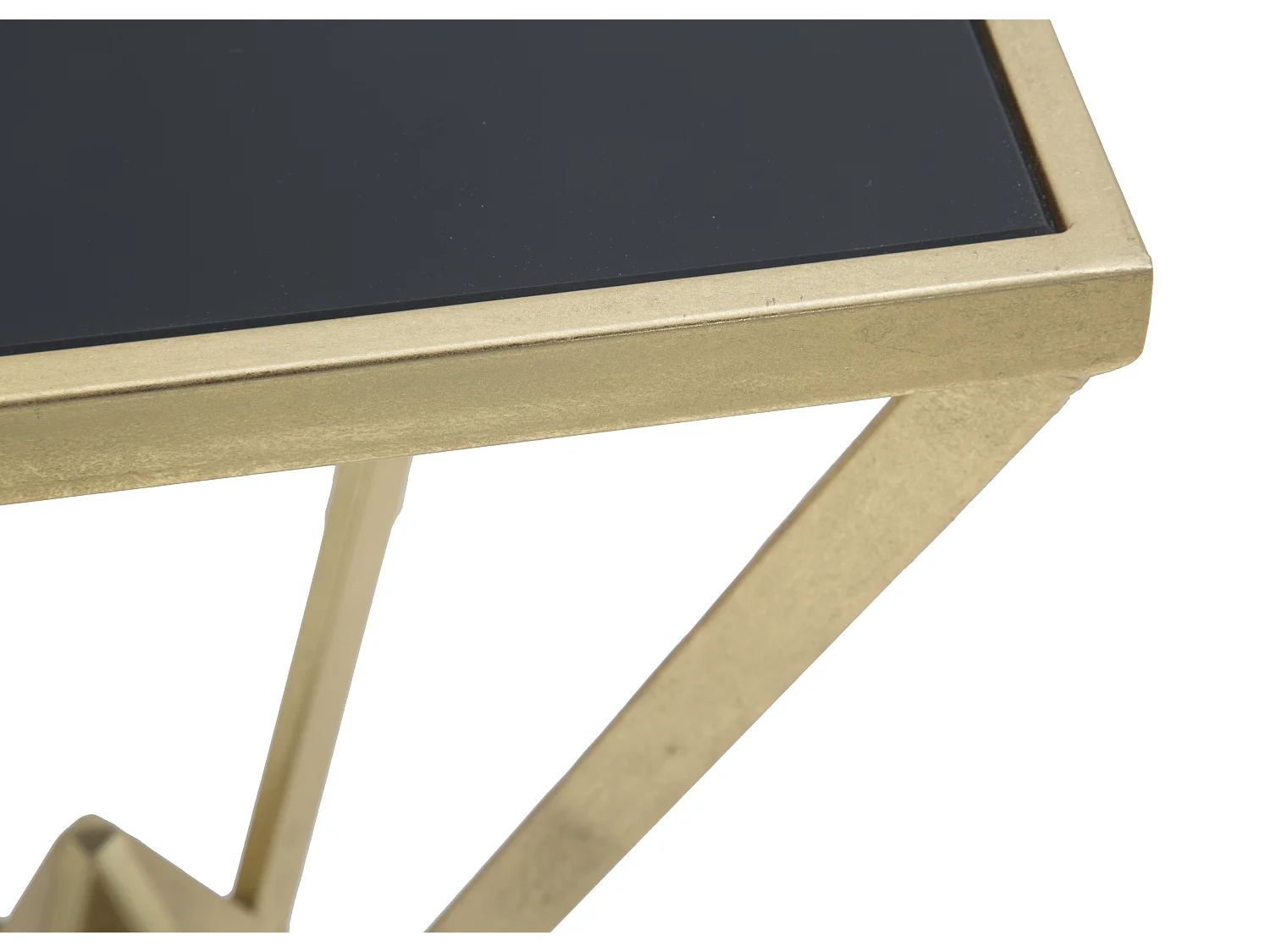 Tavolo porta telefono piramidi in metallo dorato cm 35x35x80