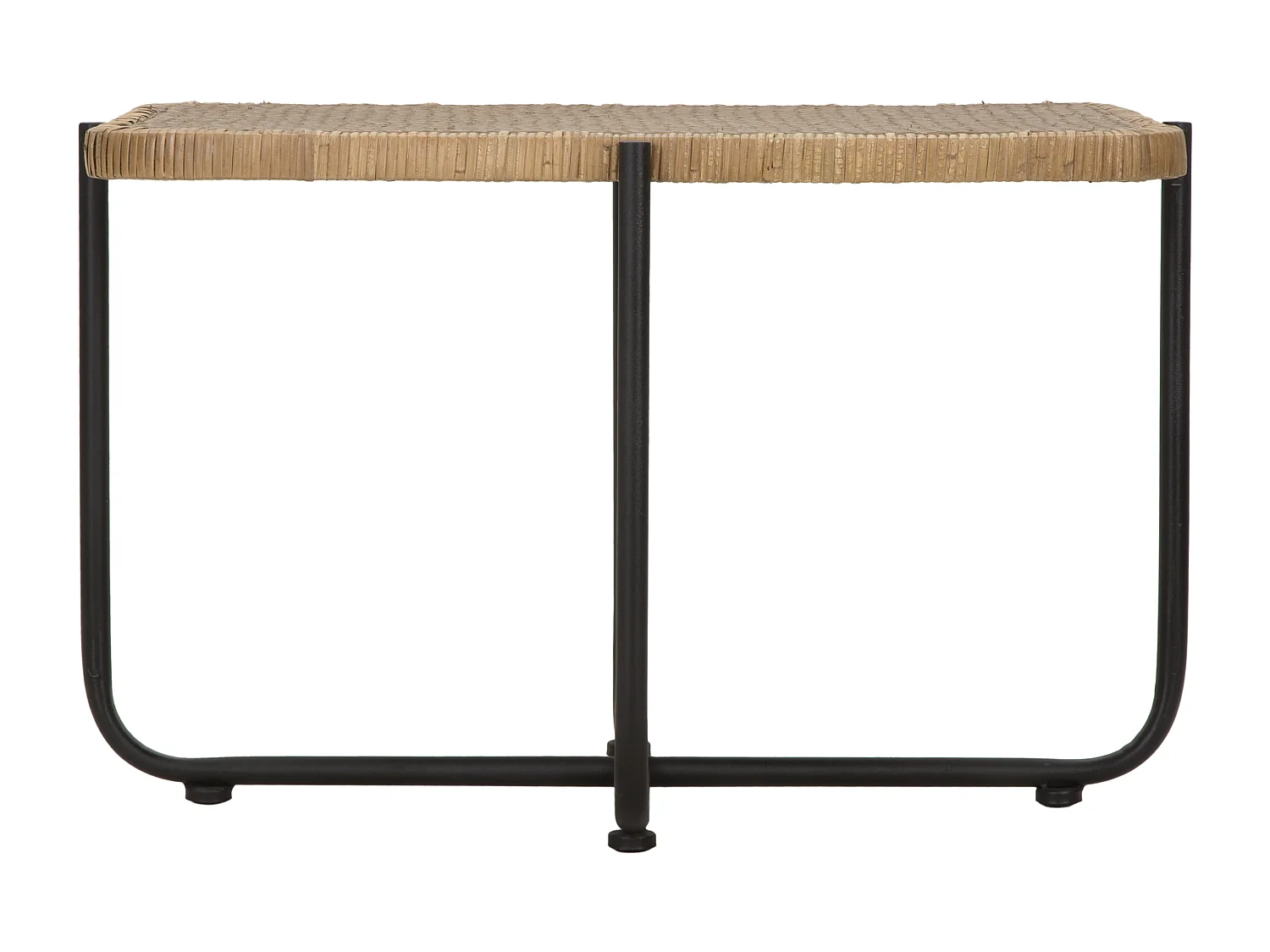 Table Basse en Rotin "Cebu" 75cm Naturel & Noir