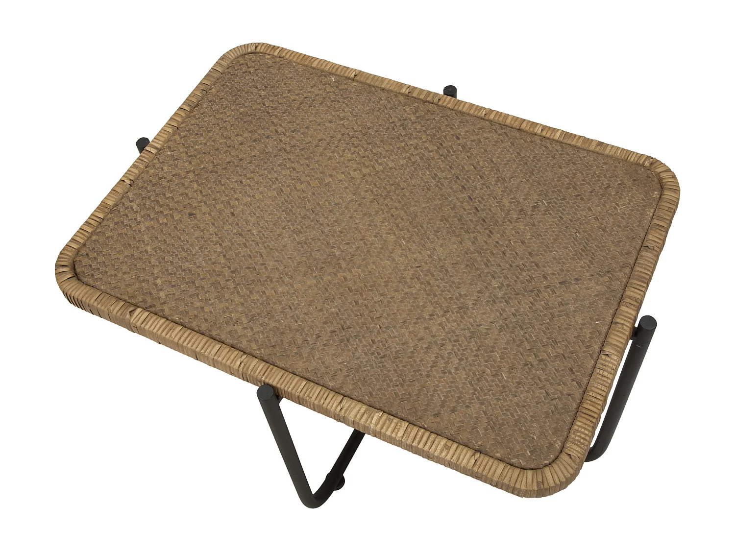 Table Basse en Rotin "Cebu" 75cm Naturel & Noir