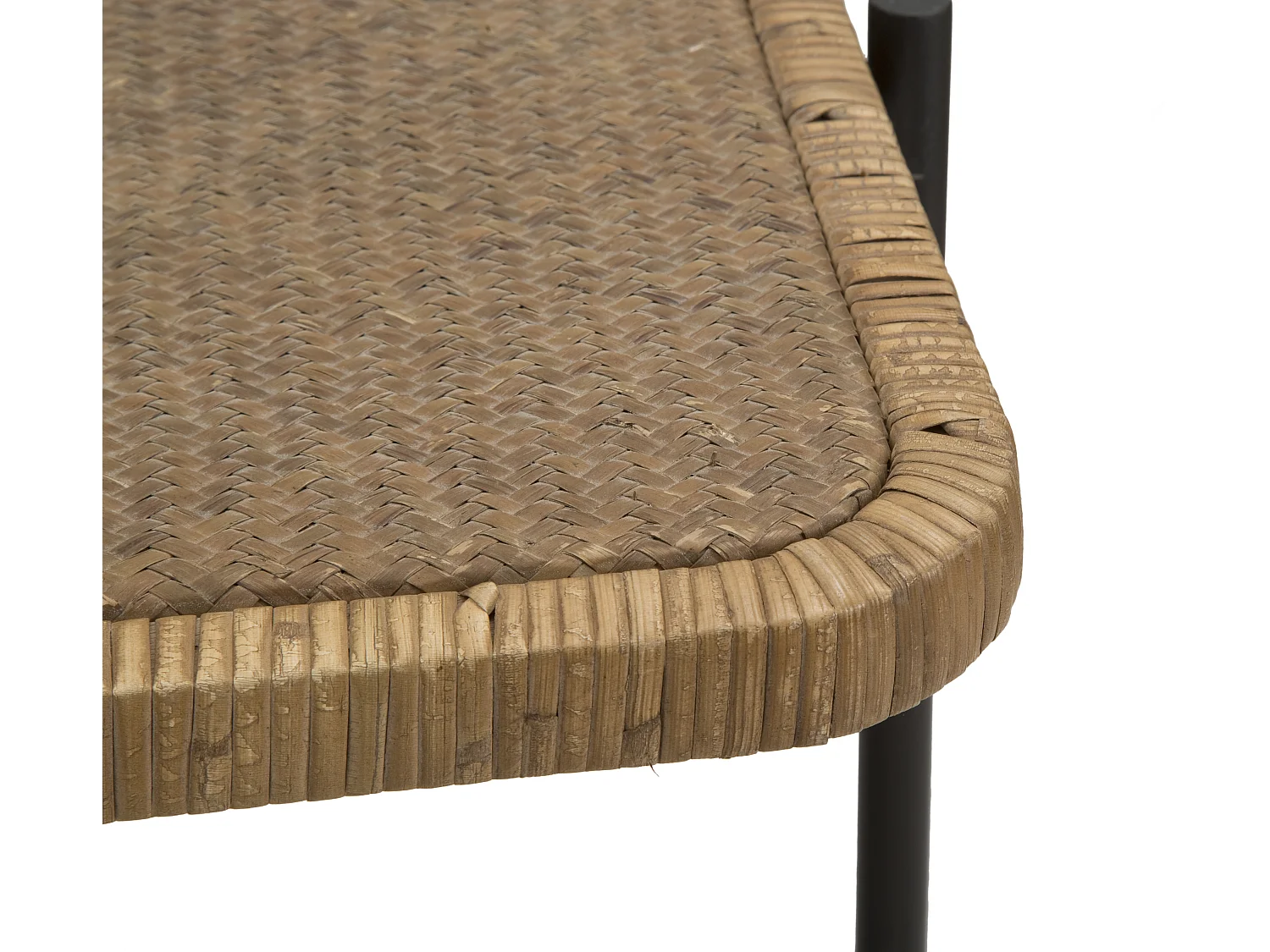 Table Basse en Rotin "Cebu" 75cm Naturel & Noir