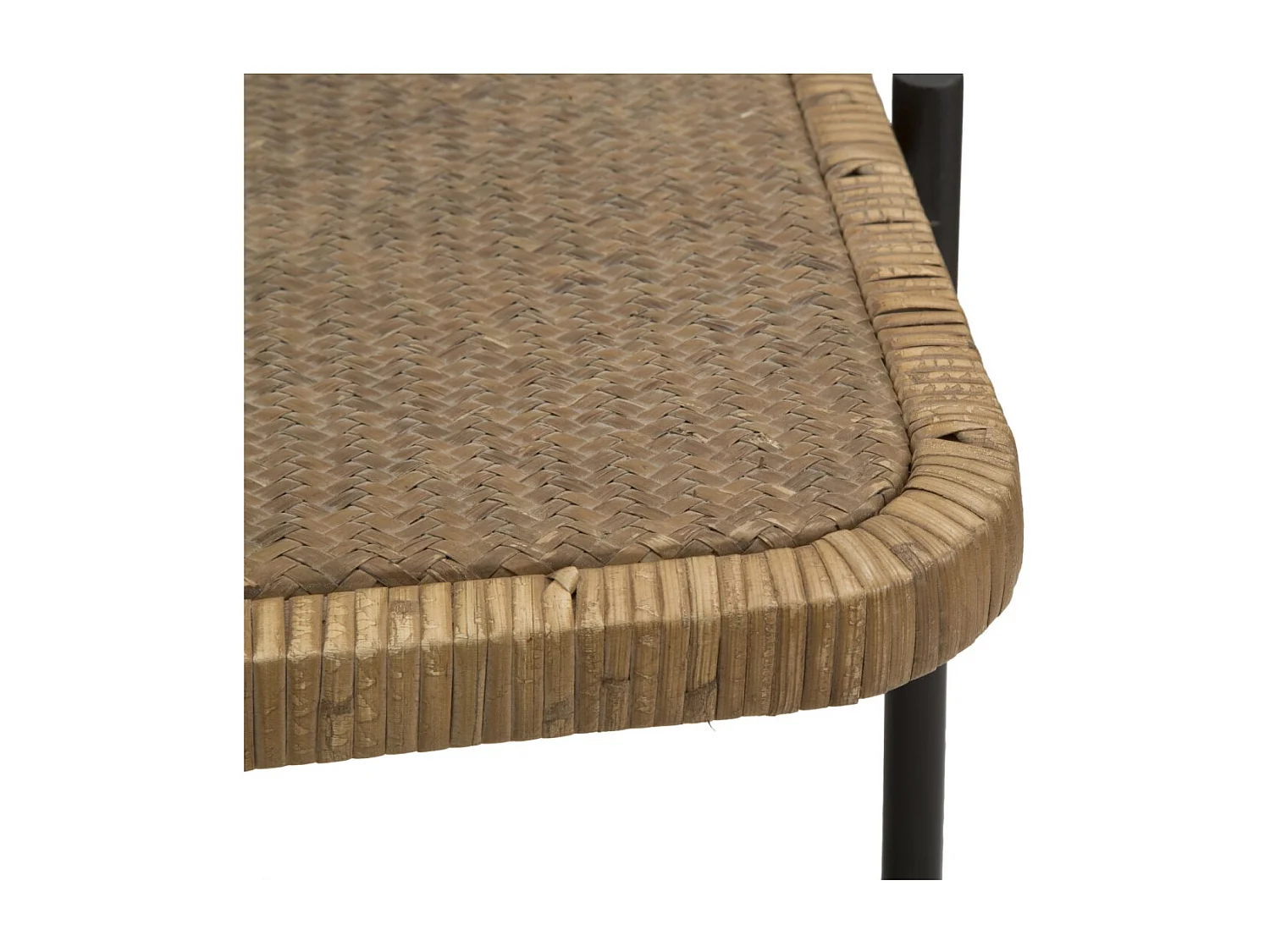 Table Basse en Rotin "Cebu" 75cm Naturel & Noir