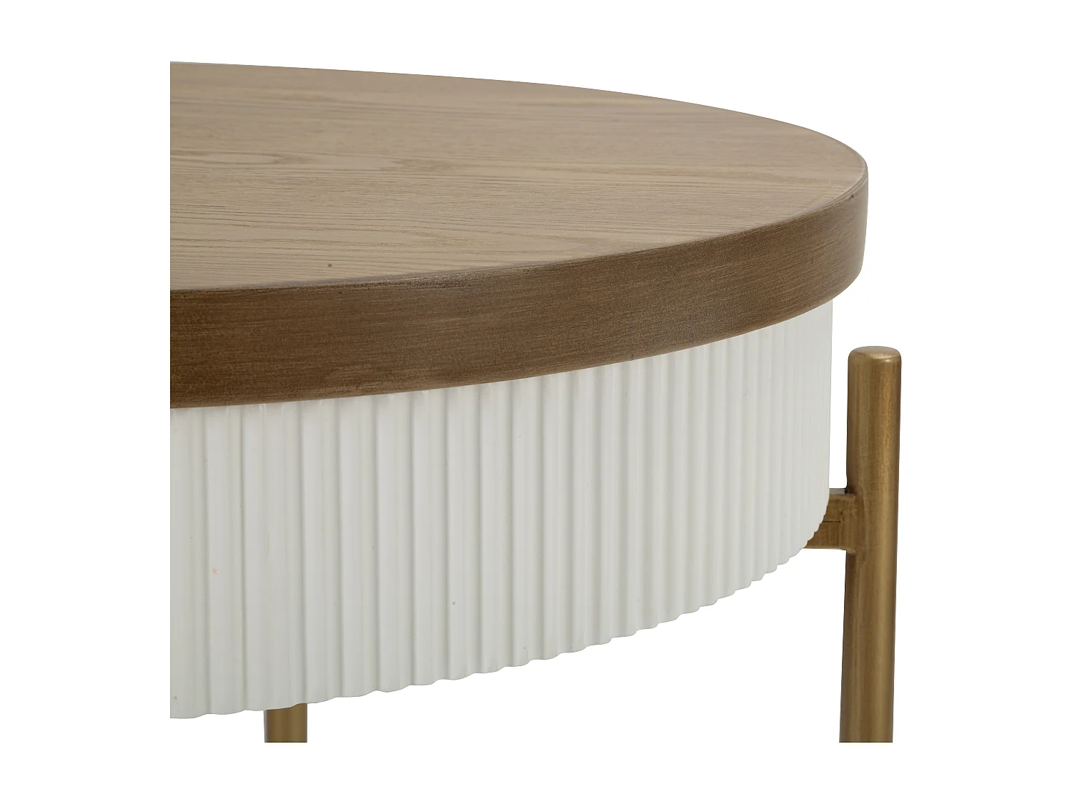 Table basse en bois blanc et marron Ø 54,5x61 cm