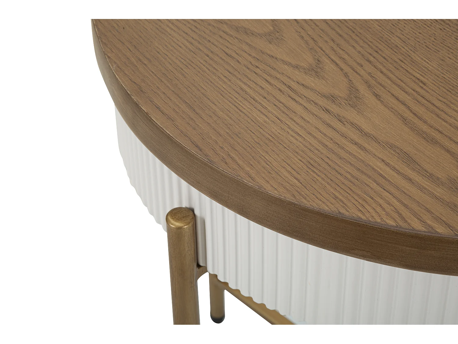 Table basse en bois blanc et marron Ø 54,5x61 cm