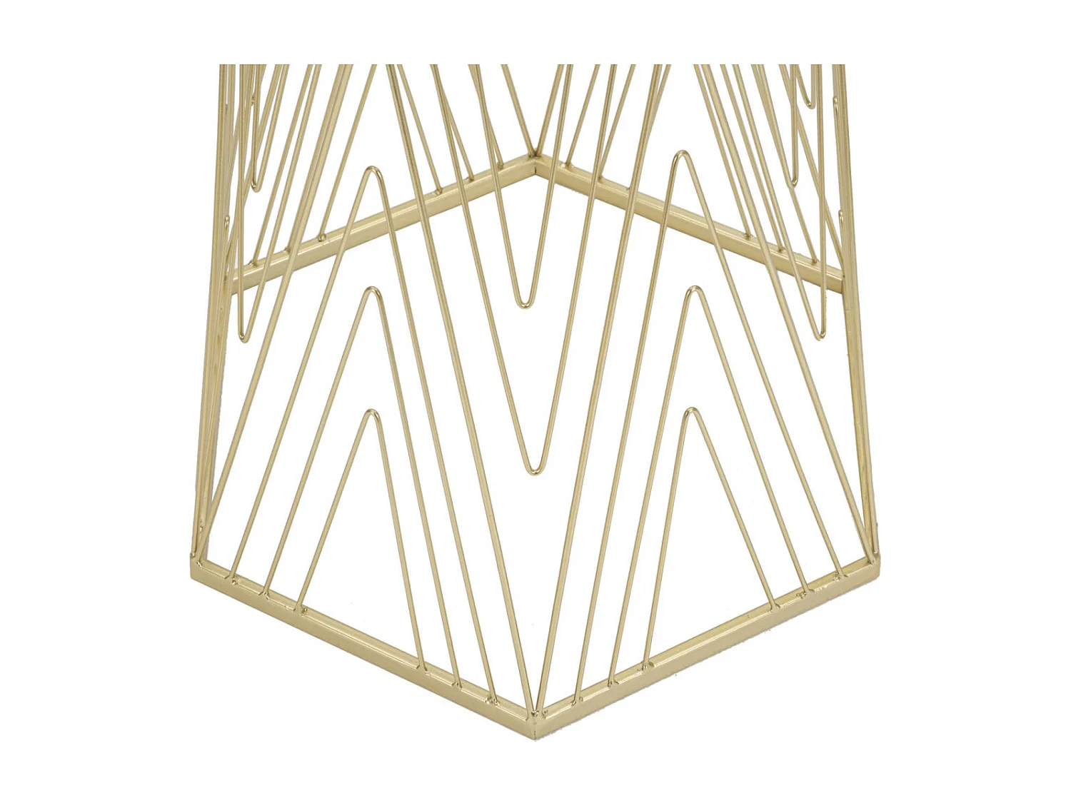 Table d'Appoint Hexagonale Design "Lines" 80cm Or