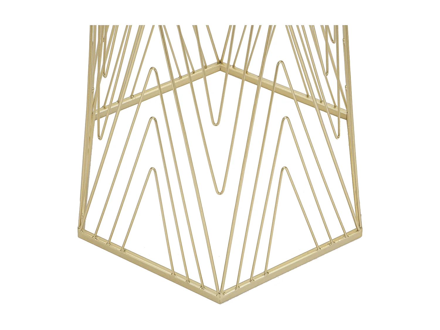 Table d'Appoint Hexagonale Design "Lines" 80cm Or