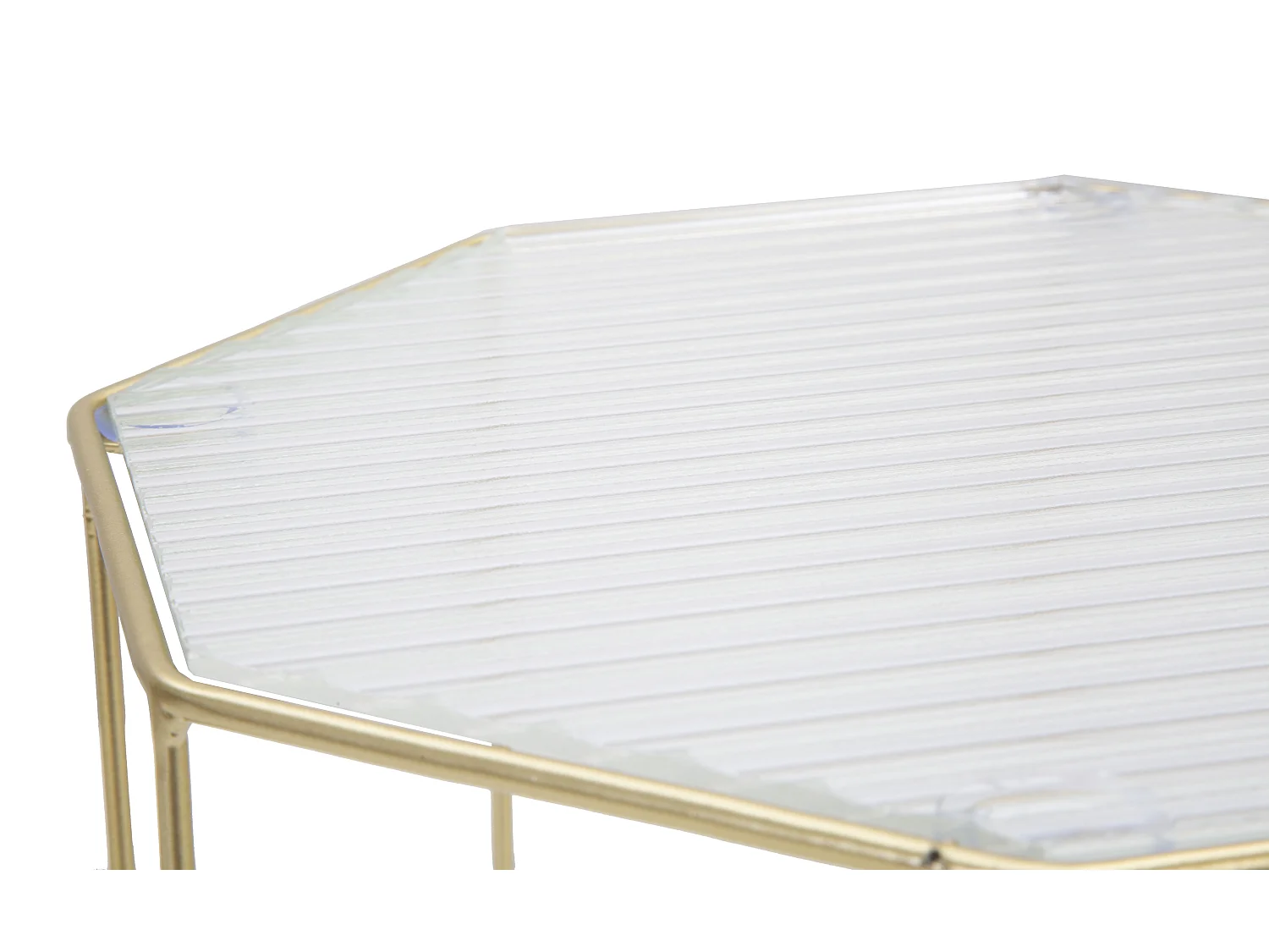 Set di 2 tavolini in metallo dorati e vetro cm 37x37x47-31x31x42