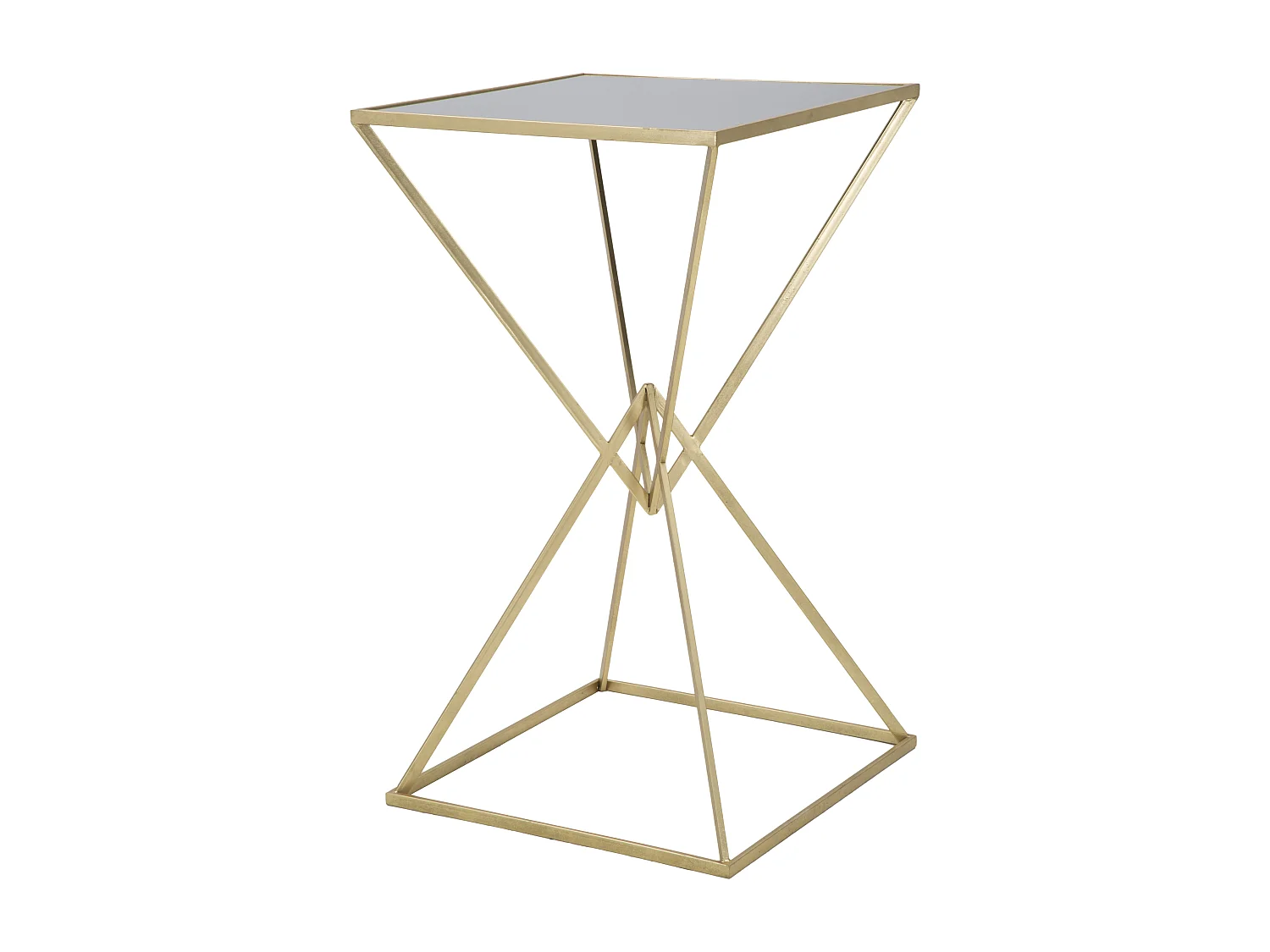 Tavolo bar piramidi in metallo dorato cm 60x60x105