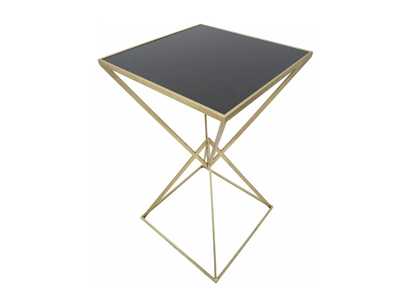 Tavolo bar piramidi in metallo dorato cm 60x60x105