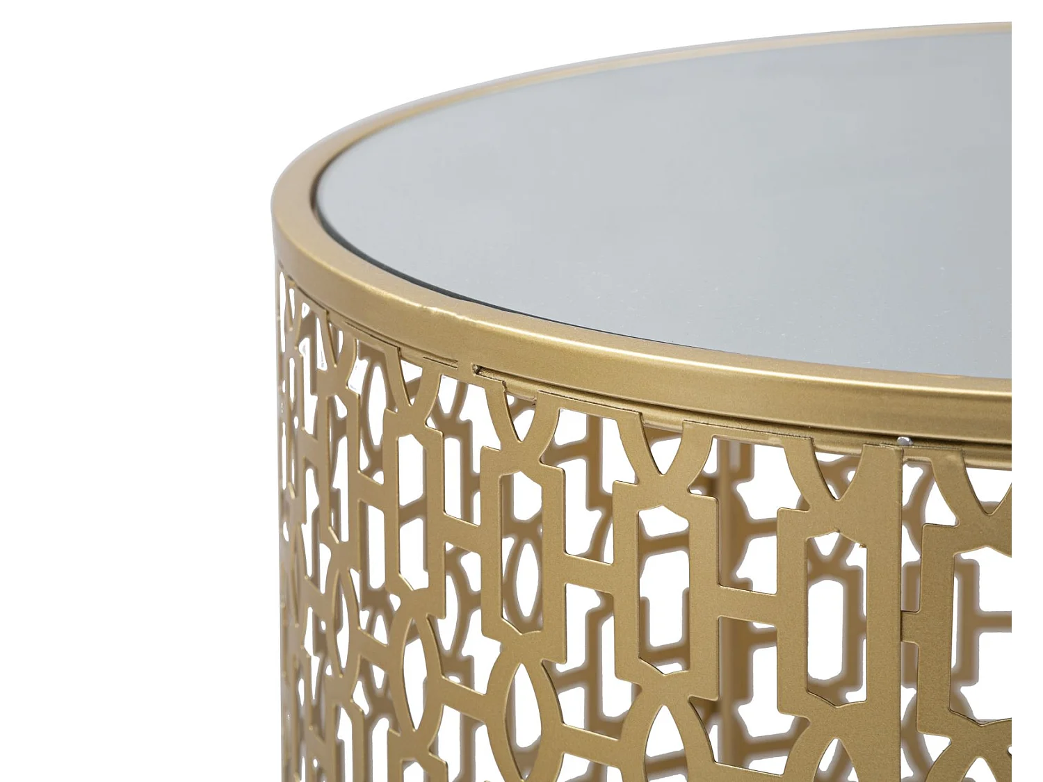 Lot de 2 Tables d'Appoint Design "Oblin" 50cm Or