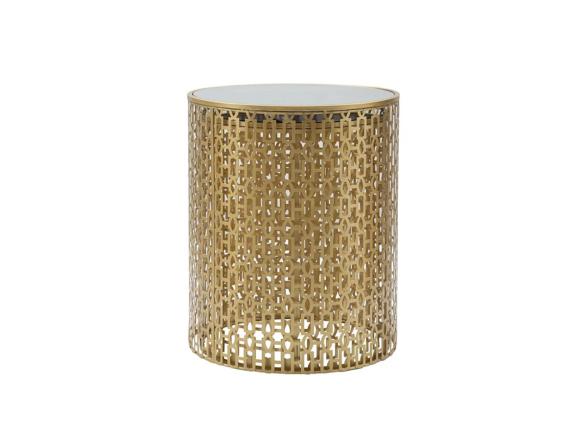Lot de 2 Tables d'Appoint Design "Oblin" 50cm Or