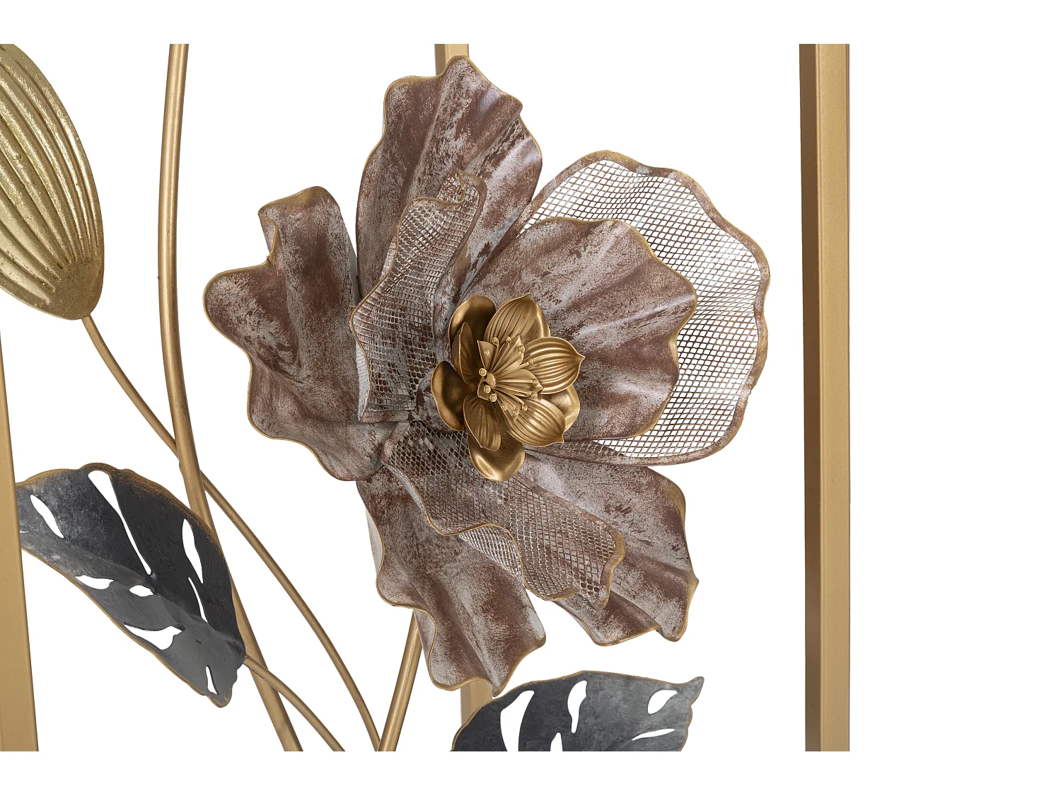 Set di 2 tavolinetti in metallo e vetro dorati cm 36x36x70-30x30x60