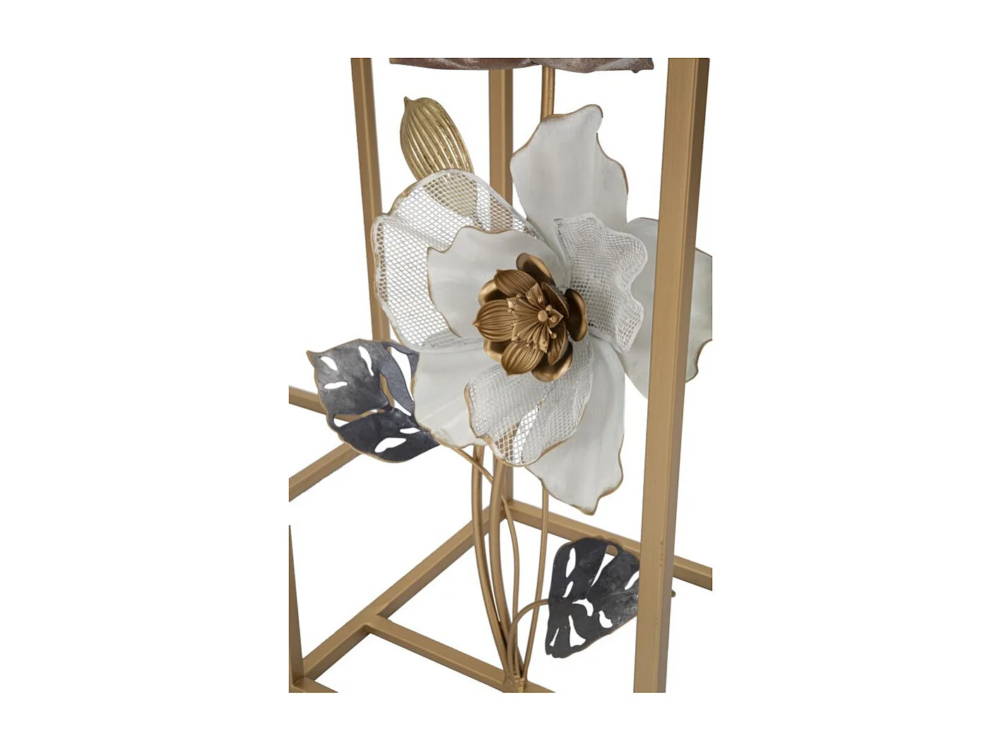 Lot de 2 Tables d'Appoint "Flowers" 70cm Multicolore