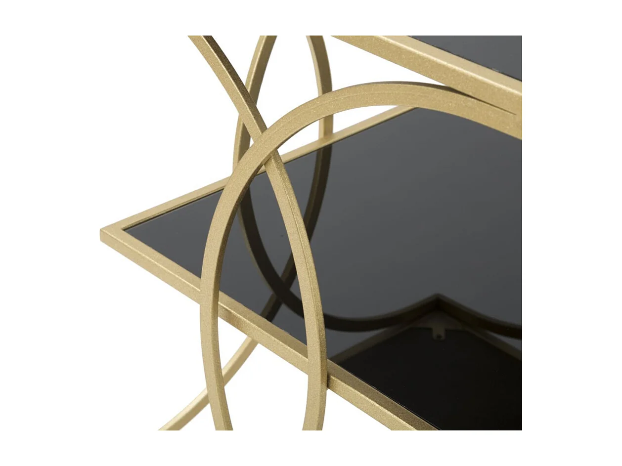 Table d'Appoint Double Design "Kim" 55cm Noir & Or