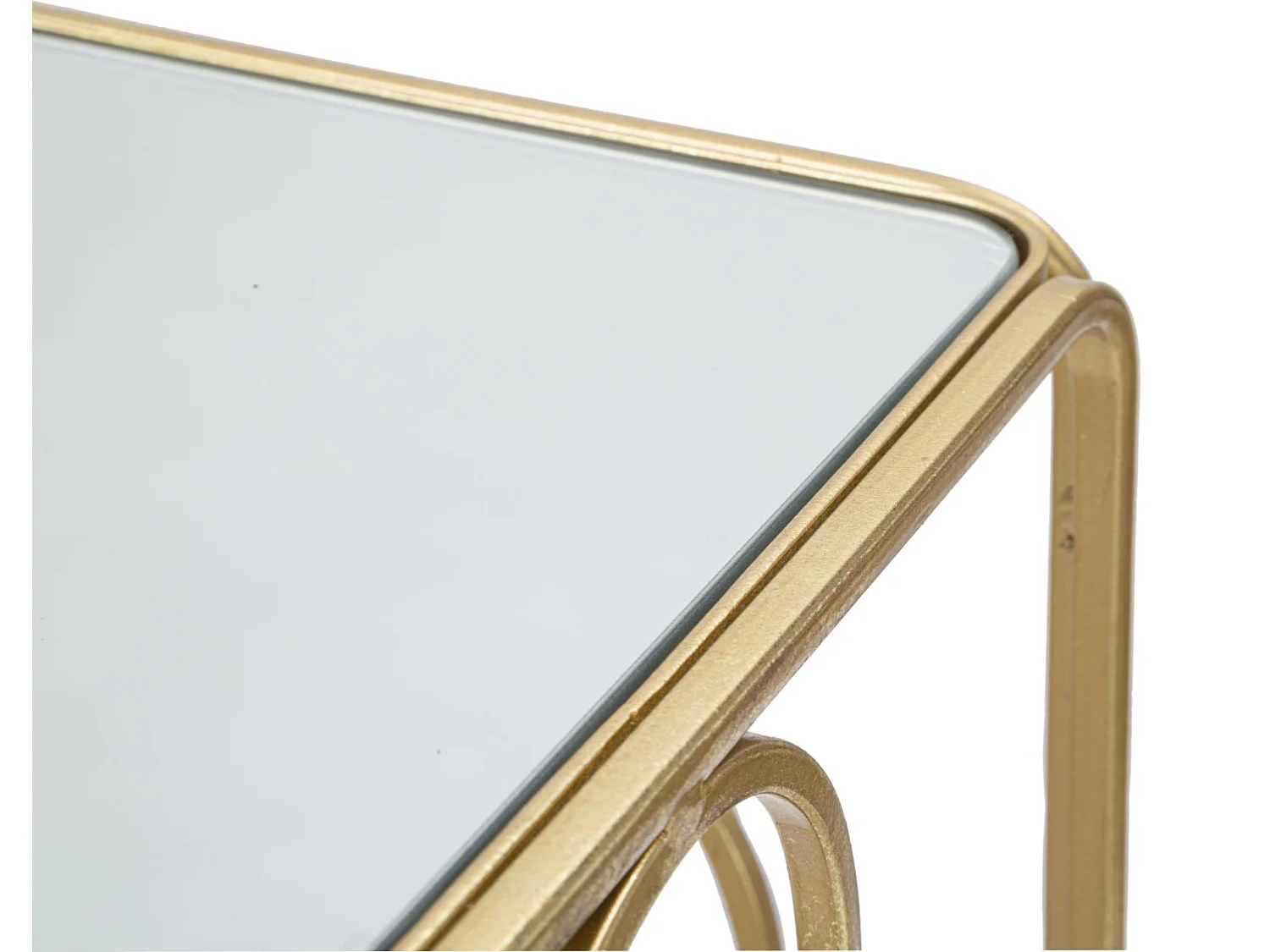 Lot de 2 Tables d'Appoint Gigogne Carrée "Arty" 70cm Or