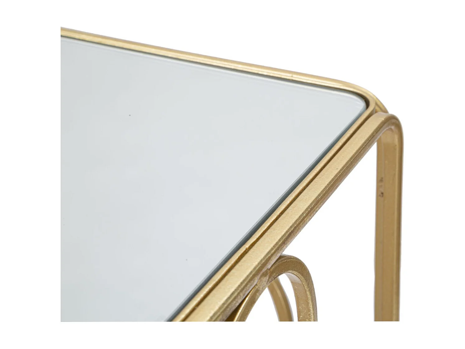 Lot de 2 Tables d'Appoint Gigogne Carrée "Arty" 70cm Or