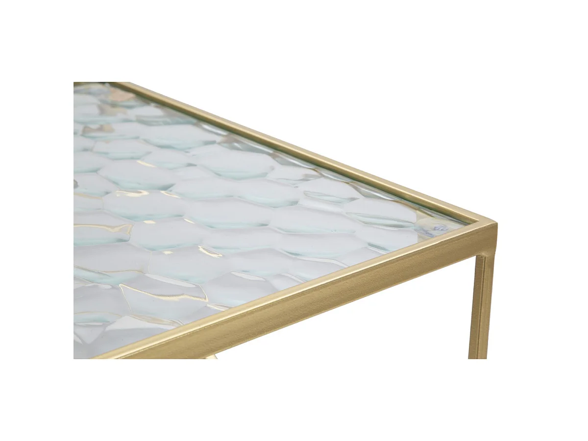 Lot de 2 Tables d'Appoint Design "Glassy" 68cm Or