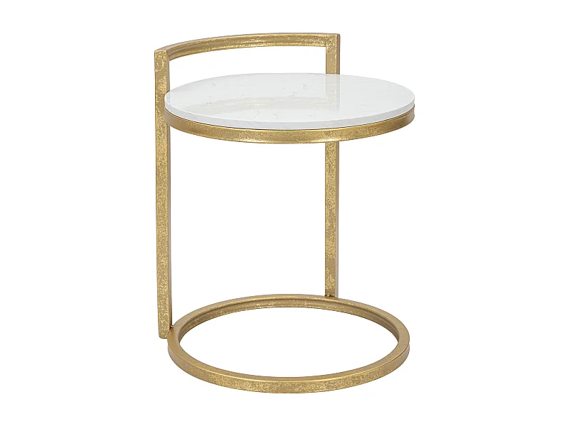 Table d'Appoint en Marbre "Alma" 50cm Or