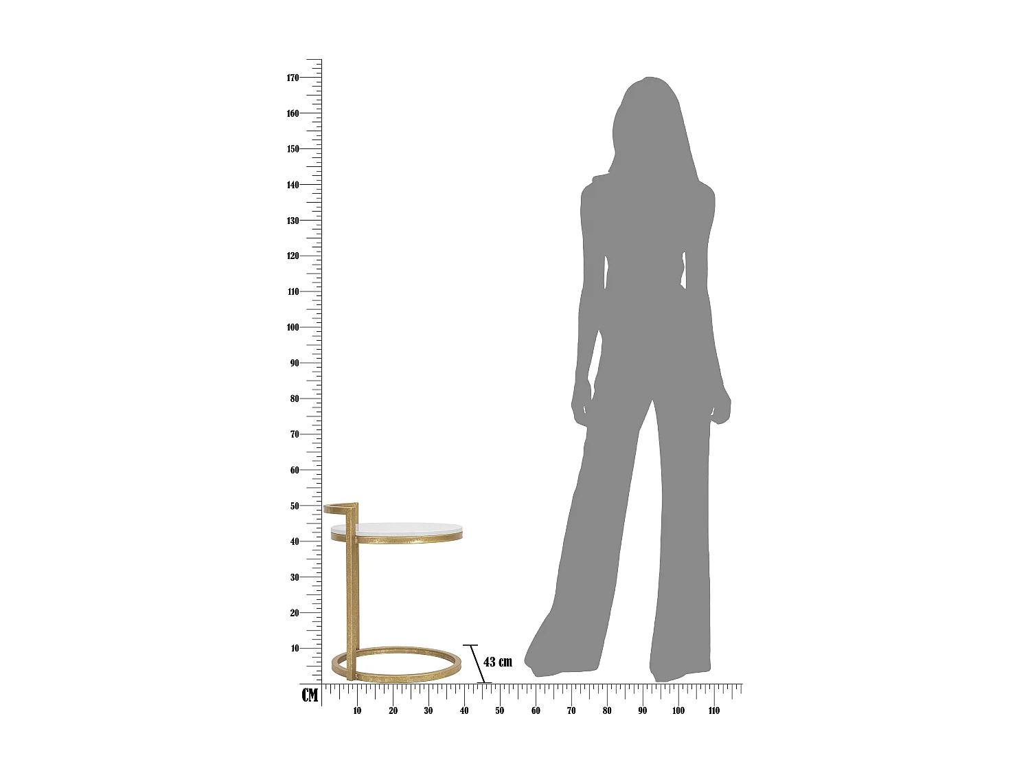 Table d'Appoint en Marbre "Alma" 50cm Or