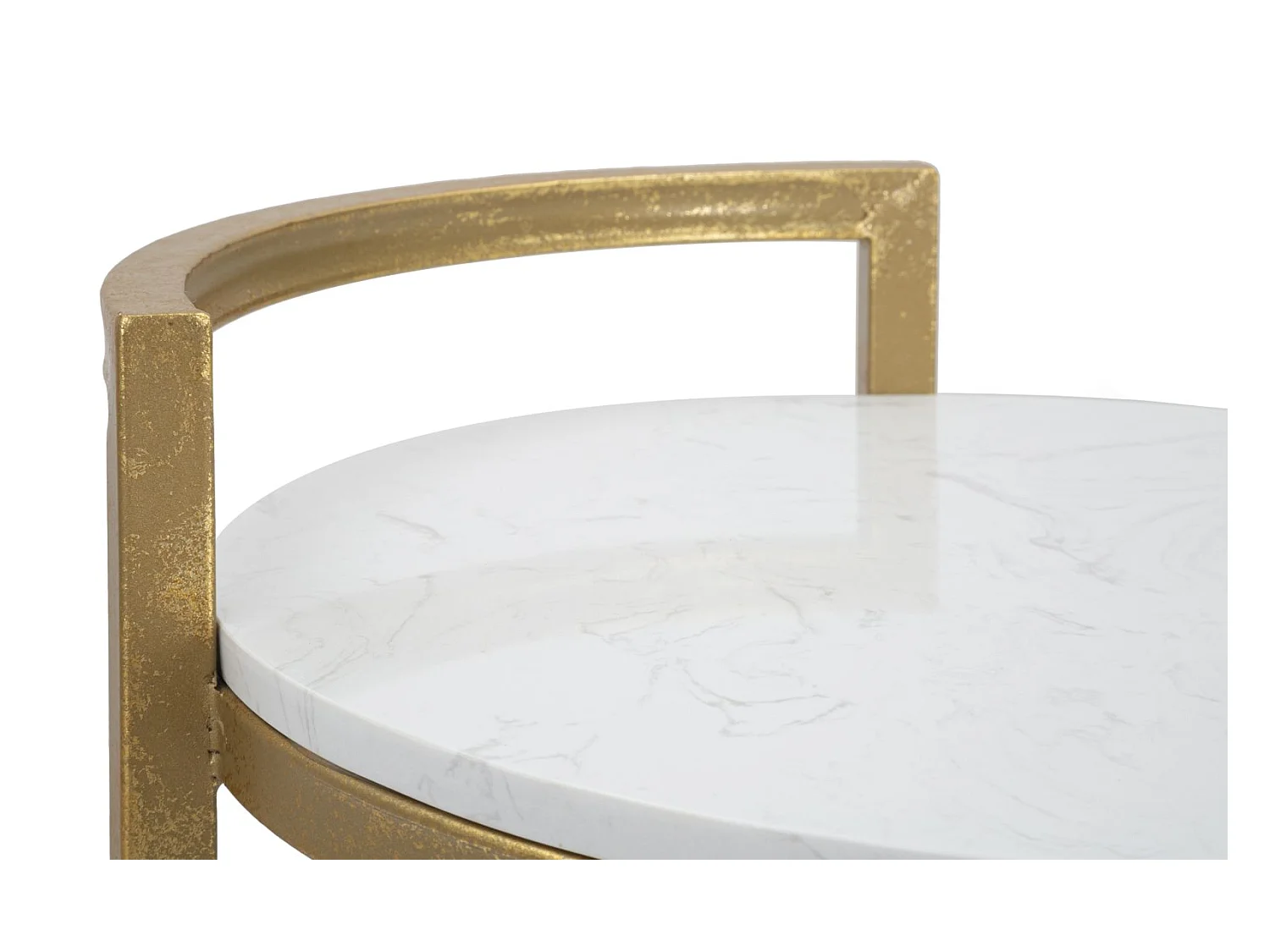 Table d'Appoint en Marbre "Alma" 50cm Or