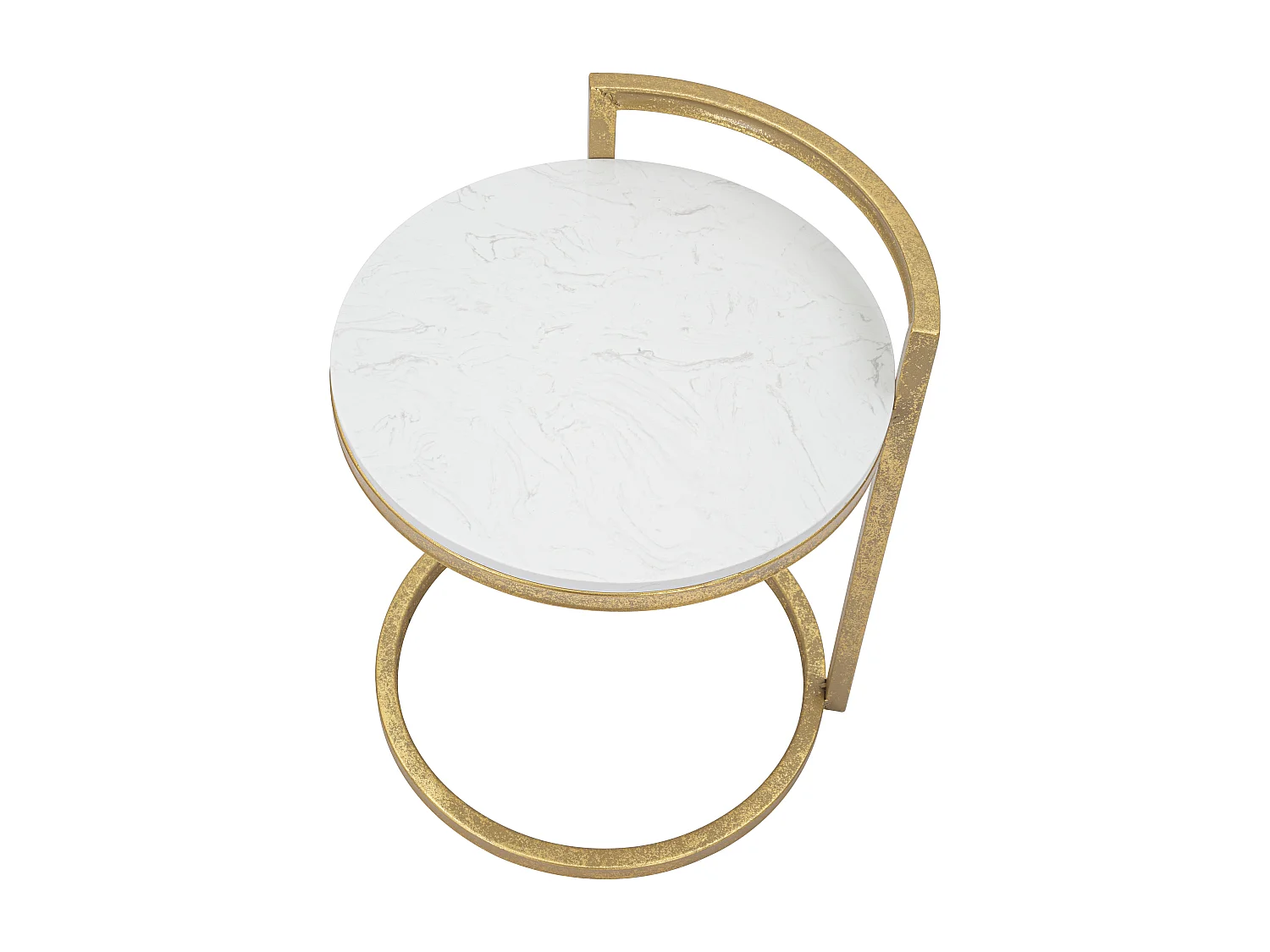 Table d'Appoint en Marbre "Alma" 50cm Or