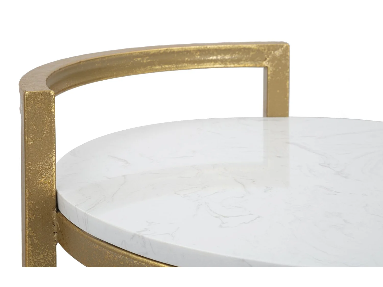 Table d'Appoint en Marbre "Alma" 50cm Or