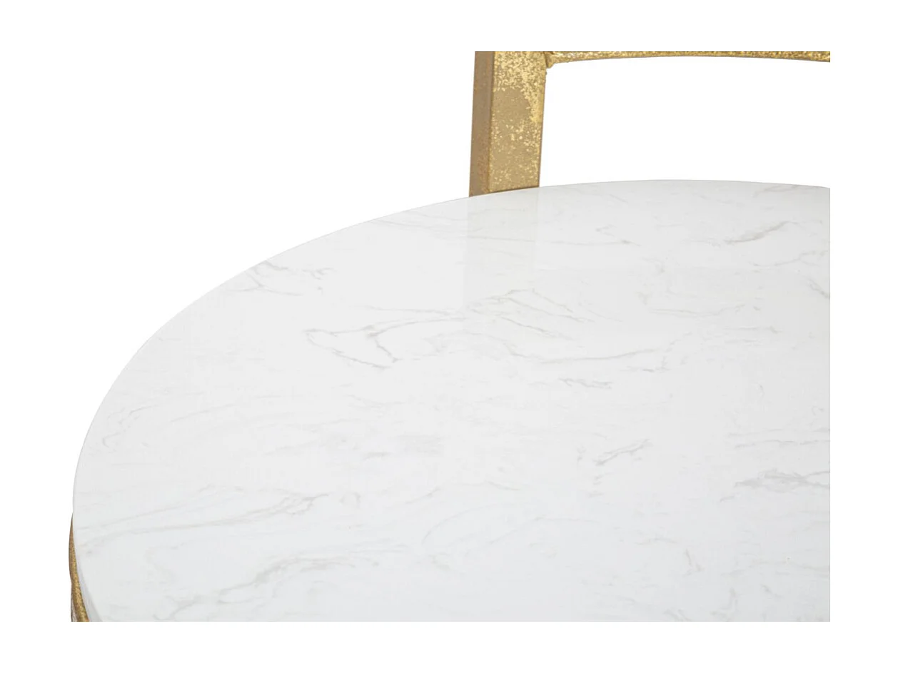 Table d'Appoint en Marbre "Alma" 50cm Or