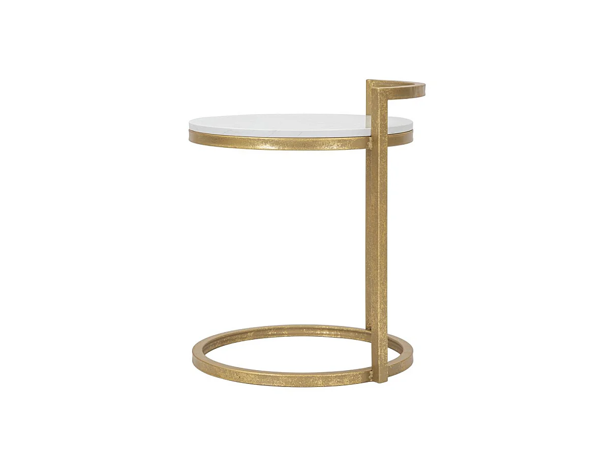 Table d'Appoint en Marbre "Alma" 50cm Or